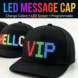 LED Hat Light Up Baseball Cap Flash Glow Hat USB Charging App Programmable LED Message Hats Scrolling LED Display Caps