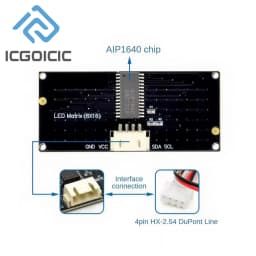 8*16 LED Matrix Display Module – I2C Interface, 3.3V~5V For Arduino, Micro:bit & Raspberry Pi DIY Projects