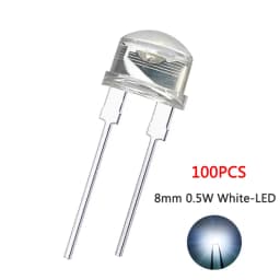 NEW F8 8mm 0.5W 3.0-3.2V Straw hat LED White Super bright LED lamp Wide Angle Transparent LED Lamp Strawhat LED