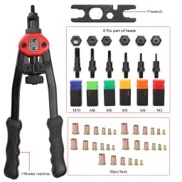 Hand Riveter Labor-saving Hand Riveter BT-605 Manual Rivet Machine Riveting Tools with Nut Dies M3-M10 Labor-saving Hand Riveter