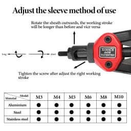 Hand Riveter Labor-saving Hand Riveter BT-605 Manual Rivet Machine Riveting Tools with Nut Dies M3-M10 Labor-saving Hand Riveter