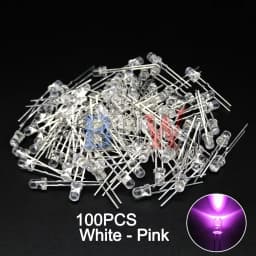 PULAR 100PCS 3mm LED Diode F3 Assorted Kit Yellow Orange White Green Red Blue Pink Purple Warm White DIY Light Emitting Diode