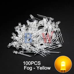 PULAR 100PCS 3mm LED Diode F3 Assorted Kit Yellow Orange White Green Red Blue Pink Purple Warm White DIY Light Emitting Diode