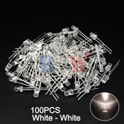 PULAR 100PCS 3mm LED Diode F3 Assorted Kit Yellow Orange White Green Red Blue Pink Purple Warm White DIY Light Emitting Diode