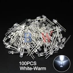 PULAR 100PCS 3mm LED Diode F3 Assorted Kit Yellow Orange White Green Red Blue Pink Purple Warm White DIY Light Emitting Diode