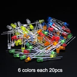 PULAR 100PCS 3mm LED Diode F3 Assorted Kit Yellow Orange White Green Red Blue Pink Purple Warm White DIY Light Emitting Diode
