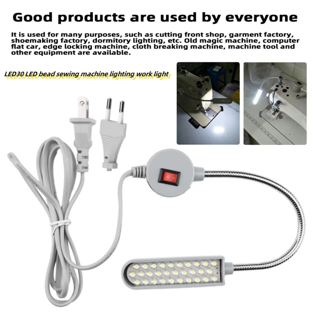 LED30 LED bead sewing machine lighting work light, strong magnetic base, long hose can easily change the lighting position