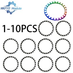 1-10pcs WS2812 5050 RGB LED Module 24bit Full-Color Round Development Board Individually Addressable Smart Light for DIY Project
