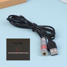 12mm Adjustable Focus Red Diode Industrial Laser Module Positioning Copper Head With USB Line 650nm Dot Line Cross