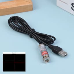 12mm Adjustable Focus Red Diode Industrial Laser Module Positioning Copper Head With USB Line 650nm Dot Line Cross