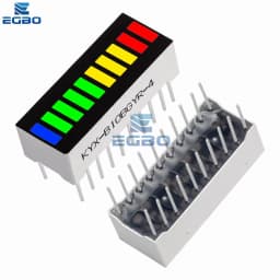 3PCS EGBO 10grid digital segment LED light bar super bright 2 red+3 yellow+4 green+1 blue light flat tube B10BRYGB