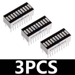 3PCS EGBO 10grid digital segment LED light bar super bright 2 red+3 yellow+4 green+1 blue light flat tube B10BRYGB
