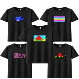 APP Control Bluetooth Programmable LED T Shirt with RGB Full Color Light Up LED Display Screen, Unisex Fashion LED T Shirt Panel
