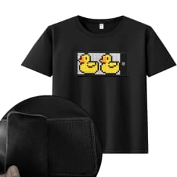 APP Control Bluetooth Programmable LED T Shirt with RGB Full Color Light Up LED Display Screen, Unisex Fashion LED T Shirt Panel