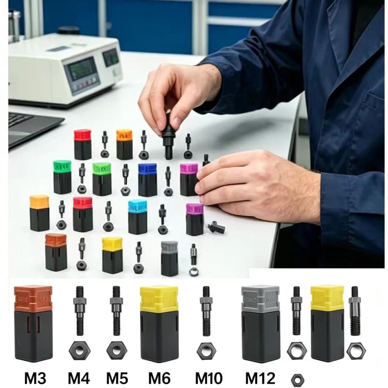 M3 M4 M6 M8 M10 M12 Mandrel Riveter Machine Threaded Mandrel Rivet Nut Adapter Pull Rod Riveter Riveting Heads Rivnut Tool