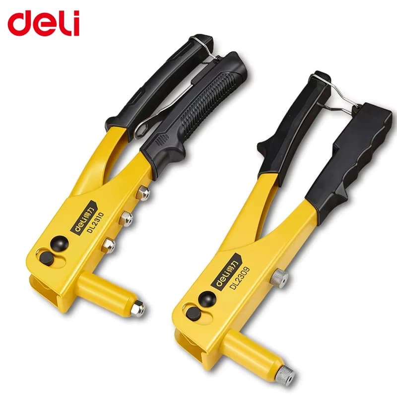 Pop Rivet Gun 20Cr Alloy Steel Jaws Hand Riveter 4 Interchangeable Nozzles 2.4/3.2/4/4.8mm Blind Rivet Tool for Metal Sheet