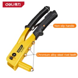 Pop Rivet Gun 20Cr Alloy Steel Jaws Hand Riveter 4 Interchangeable Nozzles 2.4/3.2/4/4.8mm Blind Rivet Tool for Metal Sheet