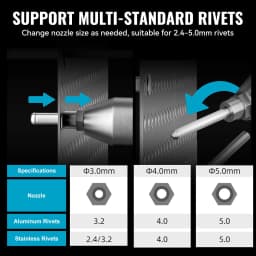 588Nm Brushless Electric Rivet Gun 2.4-5.0mm Rivet Nut Gun Drill Insert Automatic Riveting Tool For Makita 21V Battery