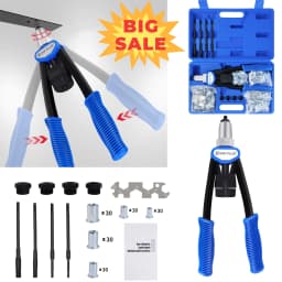 Heavy Duty Rivet Nut Pliers Kit, Hand Riveter with 150pcs Thread Rivet Nuts M5 to M12– Portable Rivet Nut Gun for Metal,Plastic