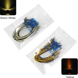 20PCS 20cm Pre Wired 12V 5mm Light Emitting Diode Pre-soldere 3-12V White/Red/Green/Blue/Yellow/Warm White LED Diodes Lights Kit