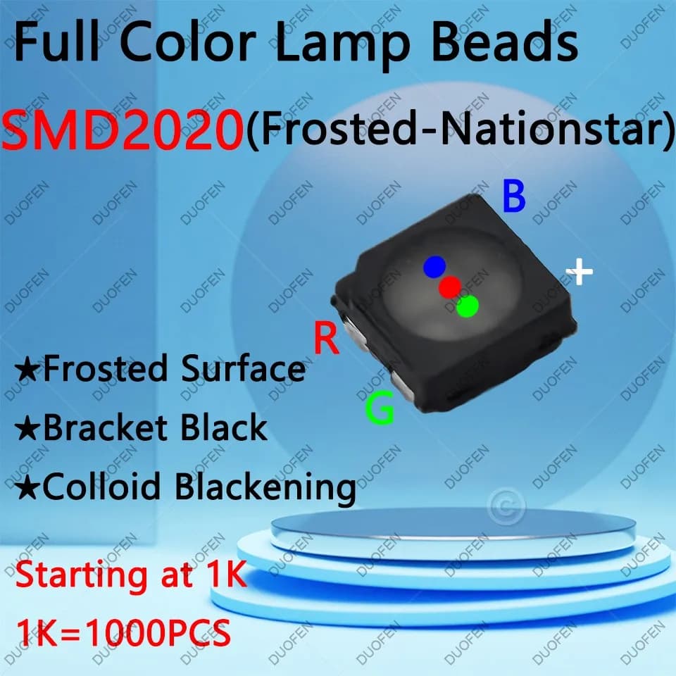 1000 pcs ,SMD2020(NationStar) full color LED lamp beads used for LED display maintenance,Indoor RGB components for display