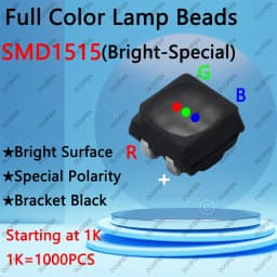 1000 pcs ,SMD1515(Bright Surface) full color LED lamp beads used for LED display maintenance,Indoor RGB components for display