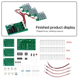 TJ-56-715 CD4017+NE555 Red, White, Blue Three Color LED Flow Light Production Kit DIY Learning Electronic Parts