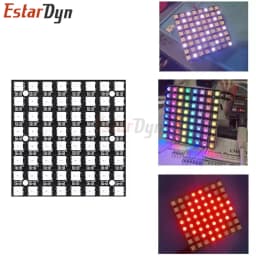 Estardyn WS2812 5050 RGB 8x8 64 LED Matrix Module Individually Addressable Full Color for ESP32 DIY Animations Display