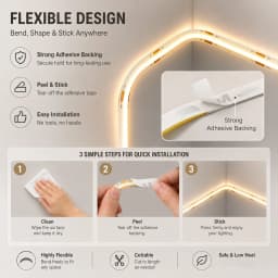5V USB COB LED Strip Touch Dimmer High Density Dotless Flexible Linear Tape Self Adhesive Light For Mirror Cabinet DIY Decor