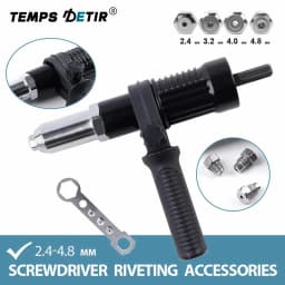 Electric Drill Rivet Gun Adapter Hex Shank Riveting Tool Conversion Head 2.4/3.2/4.0/4.8mm Rivet Nut Gun Converter Connector