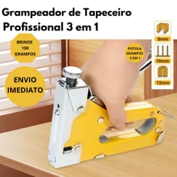 Kit Grampeador Profissional Com 600 Grampos Para Madeira Marcenaria Reparos E Tarefas DIY