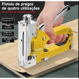 Kit Grampeador Profissional Com 600 Grampos Para Madeira Marcenaria Reparos E Tarefas DIY