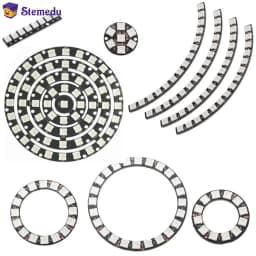 WS2812B 5050 RGB LED Ring 7 / 8 / 12 / 16 / 24 / 60 Bits Lamp Light with Integrated Drivers WS2812 for Arduino Raspberry Pi