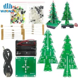 Three-Dimensional 3D Christmas Tree LED DIY Kit Red/Green/Yellow LED Flash Circuit Kit Electronic Fun Suite
