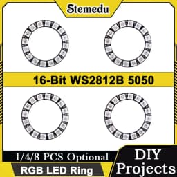 7/12/16/24/60 Bits WS2812B 5050 RGB LED Ring Programmable Lamp Light Arduino/Raspberry Pi Compatible 1/4/8 PCS Optional