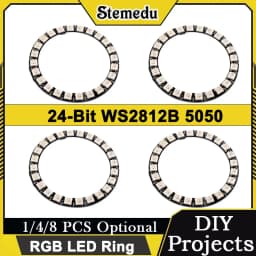 7/12/16/24/60 Bits WS2812B 5050 RGB LED Ring Programmable Lamp Light Arduino/Raspberry Pi Compatible 1/4/8 PCS Optional