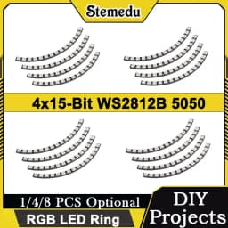 7/12/16/24/60 Bits WS2812B 5050 RGB LED Ring Programmable Lamp Light Arduino/Raspberry Pi Compatible 1/4/8 PCS Optional