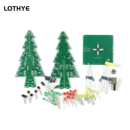 3D Colorful Christmas Tree Production Kit DIY Electronic Kit LED Running Light Flashing Electronic Component Fun Suite Soldering