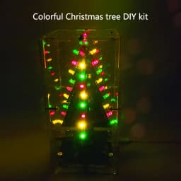 3D Colorful Christmas Tree Production Kit DIY Electronic Kit LED Running Light Flashing Electronic Component Fun Suite Soldering