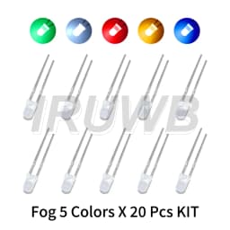 100PCS 3mm LED Diode F3 Assorted Kit DIY Light Emitting Diode White Green Red Blue Yellow Orange Pink Purple Warm White