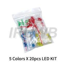 100PCS 3mm LED Diode F3 Assorted Kit DIY Light Emitting Diode White Green Red Blue Yellow Orange Pink Purple Warm White