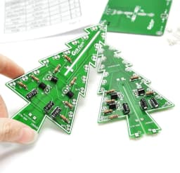 3D Xmas Christmas Tree Led DIY Kits, 7 Color Flash RGB LED Circuit Electronic Assemble Funny Kits, STEM Project PCB Board