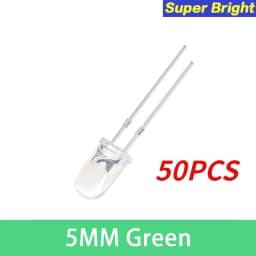 50/100pcs 5mm LED Ultra Bright Transparent White Green Red Blue Yellow Orange Light-Emitting Diode Round LED Assortment Kit