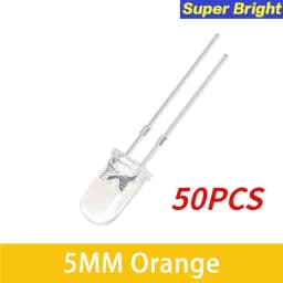 50/100pcs 5mm LED Ultra Bright Transparent White Green Red Blue Yellow Orange Light-Emitting Diode Round LED Assortment Kit