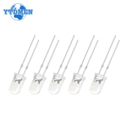 50/100pcs 5mm LED Ultra Bright Transparent White Green Red Blue Yellow Orange Light-Emitting Diode Round LED Assortment Kit