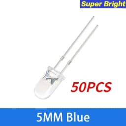 50/100pcs 5mm LED Ultra Bright Transparent White Green Red Blue Yellow Orange Light-Emitting Diode Round LED Assortment Kit