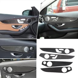 Soft Carbon Fiber For Mercedes Benz C GLC Class W205 2014-2020 Interior Door Decoration Panel Cover Trims Car Accessories