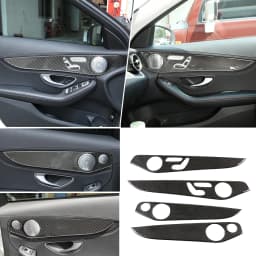 Soft Carbon Fiber For Mercedes Benz C GLC Class W205 2014-2020 Interior Door Decoration Panel Cover Trims Car Accessories