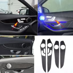 Soft Carbon Fiber For Mercedes Benz C GLC Class W205 2014-2020 Interior Door Decoration Panel Cover Trims Car Accessories