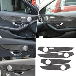 Soft Carbon Fiber For Mercedes Benz C GLC Class W205 2014-2020 Interior Door Decoration Panel Cover Trims Car Accessories